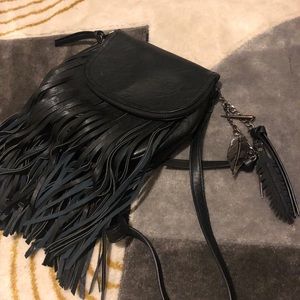 Aldo black fringe crossbody !